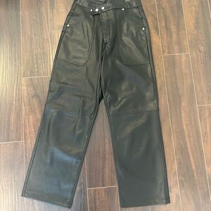 BLANKNYC faux leather wide-leg pants